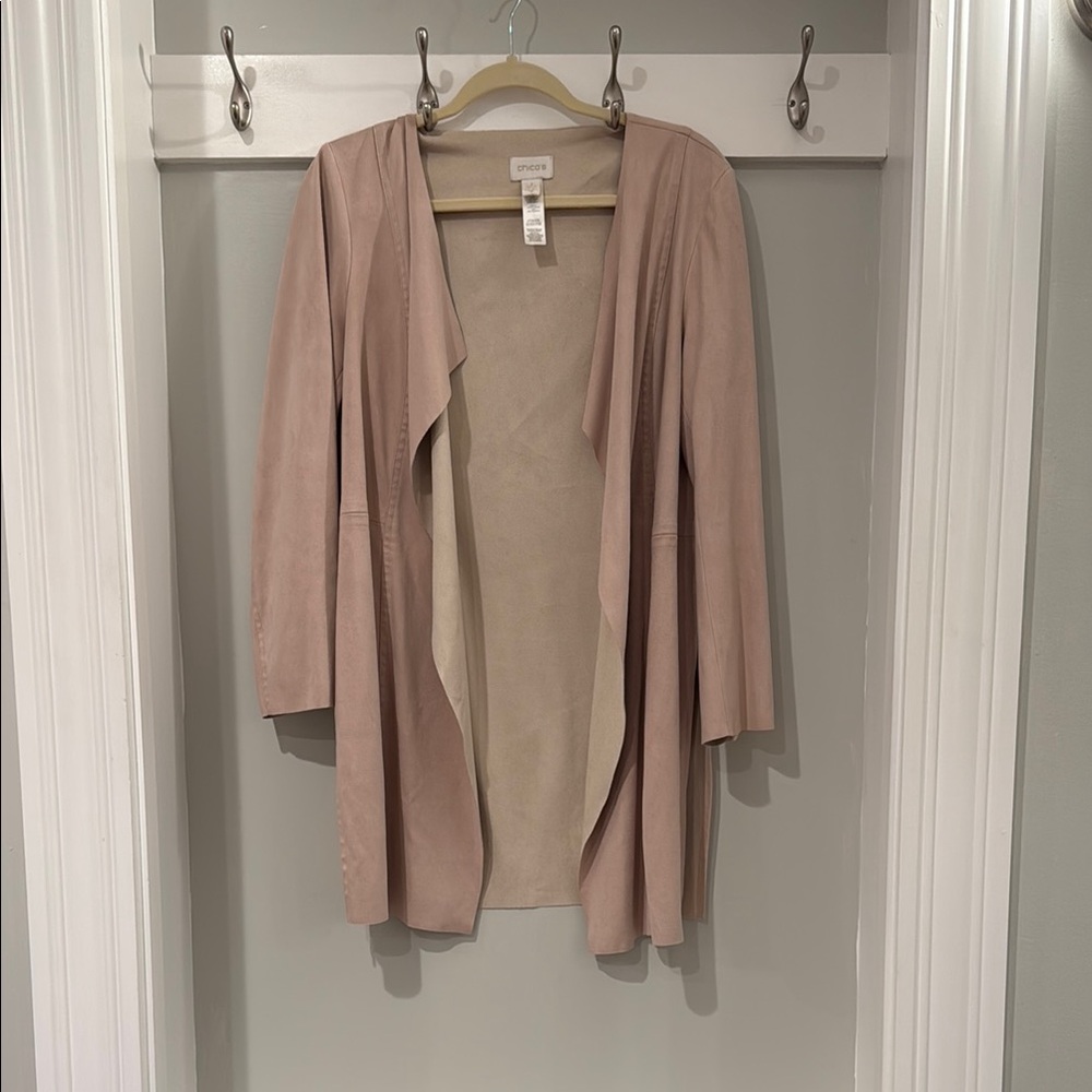 Chico's Classic Pink Micro Suede Shrug
